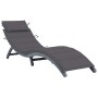 Tumbona con cojín madera maciza de acacia gris de vidaXL, Tumbonas - Ref: Foro24-3064044, Precio: 151,18 €, Descuento: %