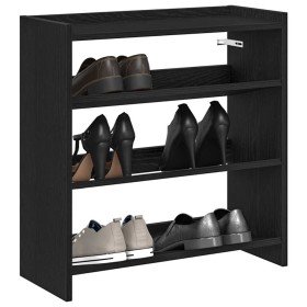 Mueble zapatero madera contrachapada negro 60x25x62 cm en Zapateros y organizadores de calzado | Comprar online en Foru.es