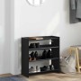Mueble zapatero madera contrachapada negro 60x25x62 cm en Zapateros y organizadores de calzado | Comprar online en Foru.es