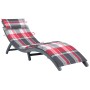 Tumbona con cojín madera maciza de acacia gris de vidaXL, Tumbonas - Ref: Foro24-3064057, Precio: 152,07 €, Descuento: %