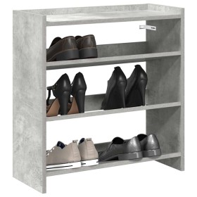 Mueble zapatero madera contrachapada gris hormigón 60x25x62 cm en Zapateros y organizadores de calzado | Comprar online en Foru.