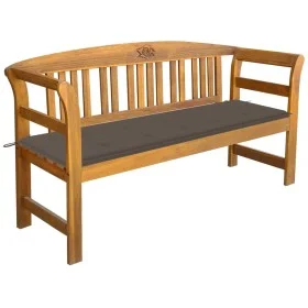 Banco de jardín con cojín madera maciza de acacia 157 cm de vidaXL, Bancos de jardín - Ref: Foro24-3064274, Precio: 194,59 €,...