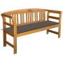 Banco de jardín con cojín madera maciza de acacia 157 cm de vidaXL, Bancos de jardín - Ref: Foro24-3064274, Precio: 185,63 €,...