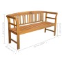 Banco de jardín con cojín madera maciza de acacia 157 cm de vidaXL, Bancos de jardín - Ref: Foro24-3064274, Precio: 185,63 €,...
