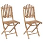 Sillas de jardín plegables con cojines 2 unidades bambú de vidaXL, Sillas de jardín - Ref: Foro24-3064010, Precio: 116,92 €, ...
