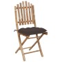 Sillas de jardín plegables con cojines 2 unidades bambú de vidaXL, Sillas de jardín - Ref: Foro24-3064010, Precio: 116,92 €, ...
