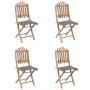 Set de comedor exterior plegable 5 piezas con cojines bambú de vidaXL, Conjuntos de jardín - Ref: Foro24-3063961, Precio: 273...