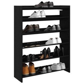 Mueble zapatero madera contrachapada negro 80x25x100 cm en Zapateros y organizadores de calzado | Comprar online en Foru.es