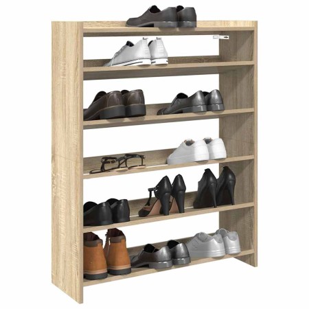 Mueble zapatero madera contrachapada roble sonoma 80x25x100 cm en Zapateros y organizadores de calzado | Comprar online en Foru.
