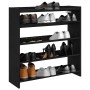 Mueble zapatero madera contrachapada negro 80x25x81 cm en Zapateros y organizadores de calzado | Comprar online en Foru.es