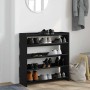 Mueble zapatero madera contrachapada negro 80x25x81 cm en Zapateros y organizadores de calzado | Comprar online en Foru.es
