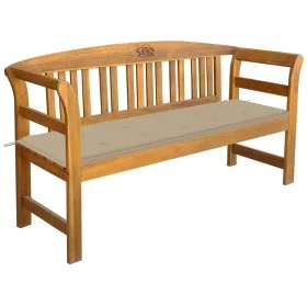 Banco de jardín con cojín madera maciza de acacia 157 cm de vidaXL, Bancos de jardín - Ref: Foro24-3064269, Precio: 179,09 €,...