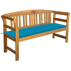 Banco de jardín con cojín madera maciza de acacia 157 cm de vidaXL, Bancos de jardín - Ref: Foro24-3064270, Precio: 177,62 €,...