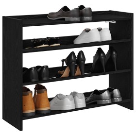 Mueble zapatero madera contrachapada negro 80x25x62 cm en Zapateros y organizadores de calzado | Comprar online en Foru.es