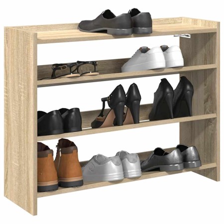 Mueble zapatero madera contrachapada roble sonoma 80x25x62 cm en Zapateros y organizadores de calzado | Comprar online en Foru.e