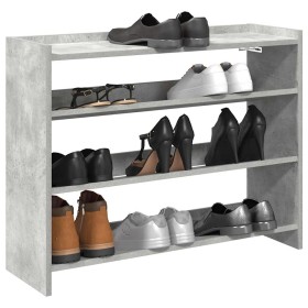 Mueble zapatero madera contrachapada gris hormigón 80x25x62 cm en Zapateros y organizadores de calzado | Comprar online en Foru.