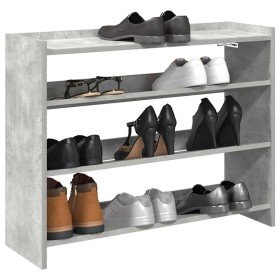 Mueble zapatero madera contrachapada gris hormigón 80x25x62 cm en Zapateros y organizadores de calzado | Comprar online en Foru.