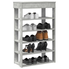 Mueble zapatero madera contrachapada gris hormigón 60x30x98 cm en Zapateros y organizadores de calzado | Comprar online en Foru.