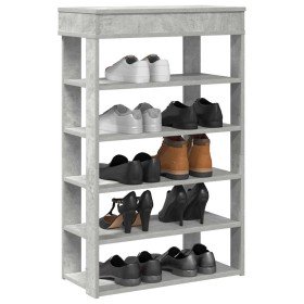 Mueble zapatero madera contrachapada gris hormigón 60x30x98 cm en Zapateros y organizadores de calzado | Comprar online en Foru.