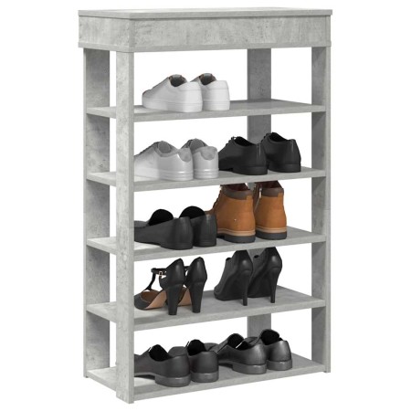Mueble zapatero madera contrachapada gris hormigón 60x30x98 cm en Zapateros y organizadores de calzado | Comprar online en Foru.