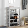 Mueble zapatero madera contrachapada gris hormigón 60x30x98 cm en Zapateros y organizadores de calzado | Comprar online en Foru.