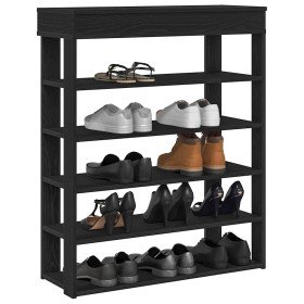 Mueble zapatero de madera de ingeniería negro 80x30x98 cm en Zapateros y organizadores de calzado | Comprar online en Foru.es