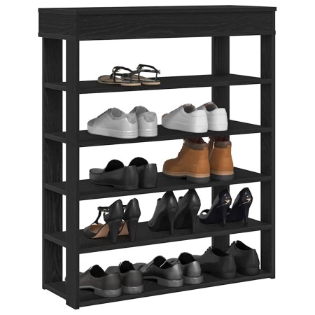 Mueble zapatero de madera de ingeniería negro 80x30x98 cm en Zapateros y organizadores de calzado | Comprar online en Foru.es