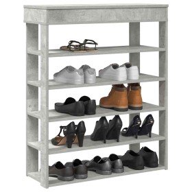Mueble zapatero madera contrachapada gris hormigón 80x30x98 cm en Zapateros y organizadores de calzado | Comprar online en Foru.