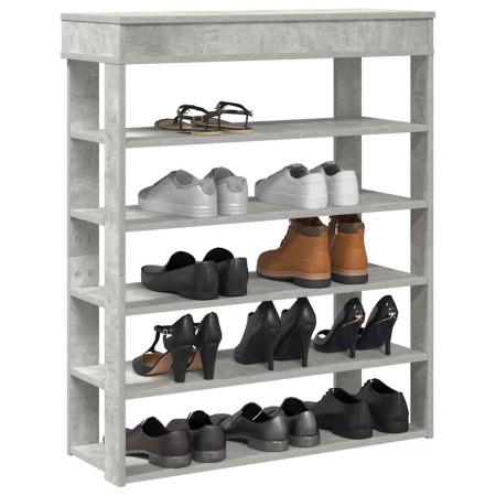 Mueble zapatero madera contrachapada gris hormigón 80x30x98 cm en Zapateros y organizadores de calzado | Comprar online en Foru.
