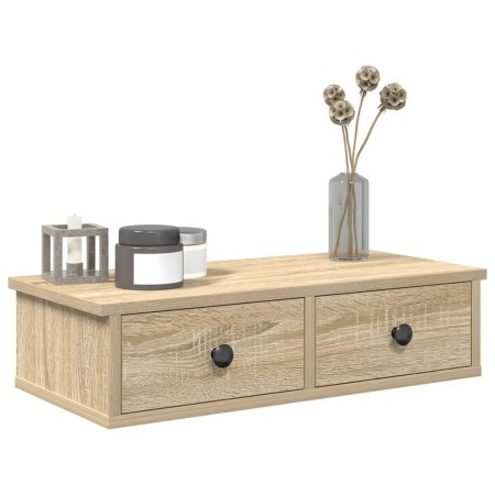 Estante de pared con cajones madera contrachapada roble sonoma en Estanterías | Comprar online en Foru.es