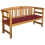 Banco de jardín con cojín madera maciza de acacia 157 cm de vidaXL, Bancos de jardín - Ref: Foro24-3064275, Precio: 183,63 €,...