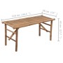 Banco de jardín plegable con cojín bambú 118 cm de vidaXL, Bancos de jardín - Ref: Foro24-3063851, Precio: 84,78 €, Descuento: %