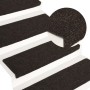 Alfombrilla de escaleras 15 uds tela punzonada marrón oscuro de vidaXL, Alfombrillas para escalones - Ref: Foro24-326187, Pre...