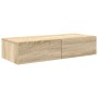 Estante de pared con cajones madera contrachapada roble sonoma en Estanterías | Comprar online en Foru.es
