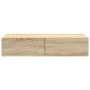 Estante de pared con cajones madera contrachapada roble sonoma en Estanterías | Comprar online en Foru.es