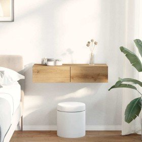 Estante de pared cajones madera contrachapada roble artesanal en Estanterías | Comprar online en Foru.es