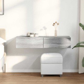 Estante de pared con cajones madera contrachapada sonoma gris en Estanterías | Comprar online en Foru.es