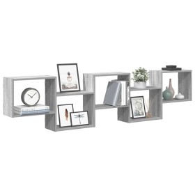 Estante cubo de pared 5 compartimentos madera gris Sonoma en Estanterías | Comprar online en Foru.es
