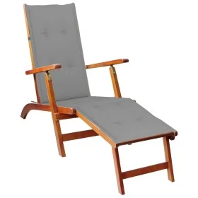 Tumbona de jardín con reposapiés y cojín madera maciza acacia by vidaXL, Loungers - Ref: Foro24-3064015, Price: 136,55 €, Dis...