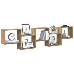 Estante cubo de pared 5 compartimentos madera roble artisan en Estanterías | Comprar online en Foru.es