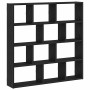 Estante cubo de pared 12 compartimentos madera ingeniería negro en Estanterías | Comprar online en Foru.es