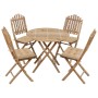 Set de comedor de jardín plegable con cojines 5 piezas bambú de vidaXL, Conjuntos de jardín - Ref: Foro24-3063978, Precio: 27...
