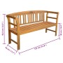 Banco de jardín con cojín madera maciza de acacia 157 cm de vidaXL, Bancos de jardín - Ref: Foro24-3064284, Precio: 180,58 €,...
