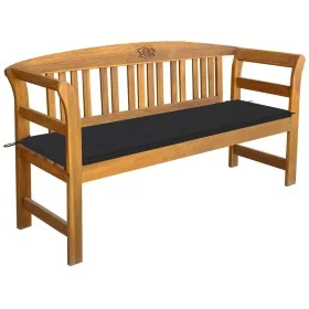 Banco de jardín con cojín madera maciza de acacia 157 cm de vidaXL, Bancos de jardín - Ref: Foro24-3064266, Precio: 184,23 €,...
