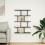 Estante cubo de pared 12 compartimentos madera ingeniería negro en Estanterías | Comprar online en Foru.es
