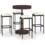 Set de bar para jardín 5 pzas y cojines ratán sintético marrón de vidaXL, Conjuntos de jardín - Ref: Foro24-3064761, Precio: ...