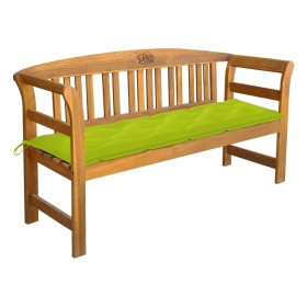 Banco de jardín con cojín madera maciza de acacia 157 cm de vidaXL, Bancos de jardín - Ref: Foro24-3064292, Precio: 179,47 €,...