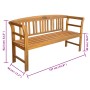 Banco de jardín con cojín madera maciza de acacia 157 cm de vidaXL, Bancos de jardín - Ref: Foro24-3064292, Precio: 179,47 €,...