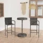 Conjunto de bar para jardín 3 piezas ratán sintético gris de vidaXL, Conjuntos de jardín - Ref: Foro24-3064770, Precio: 205,4...