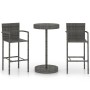 Conjunto de bar para jardín 3 piezas ratán sintético gris de vidaXL, Conjuntos de jardín - Ref: Foro24-3064770, Precio: 225,9...